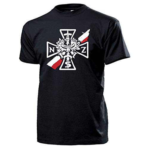 T-shirt NSZ Narodowe Sily Zbrojne Polska vêtement historique noir M