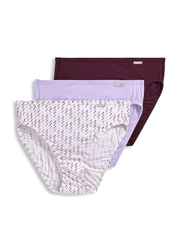 Image of Jockey Women's Underwear Supersoft French Cut - 3 Pack, Ferris White Chevron /Sheer Lilac /Deep Sangria, 7