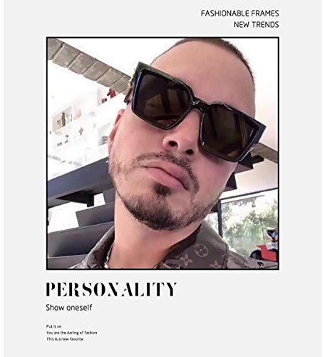 Image of IFLASH Unisex Square Sunglasses Black Frame for Men Women Boys Girls Free Size, Pack Of 2 (A3)