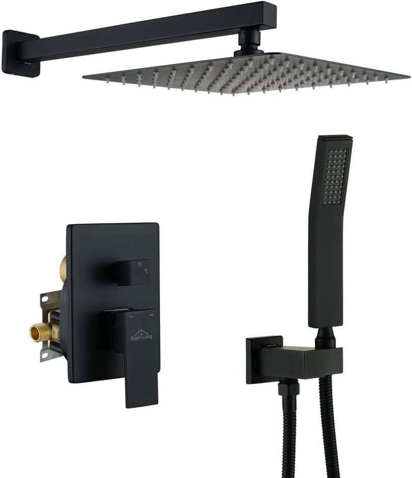 Boyel Living Bathroom Luxury Shower System Set 10 Inch Rainfall Shower