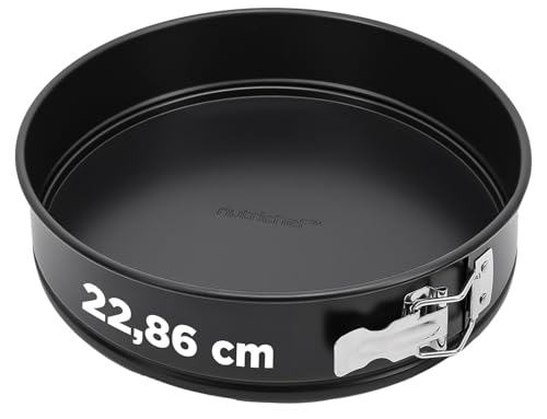 Nutrichef molde reposteria, De tarta desmontable, Cierre de acero inoxidable, Fondo extraible, Facil de limpiar, Incluye 100 papeles de horno, Ideal para cheesecake y bizcochos