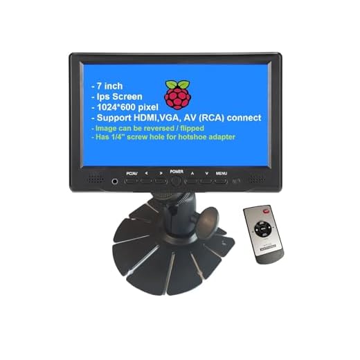 LONCEVON-7 inch Mini Monitor Small HDMI Monitor Portable HD 1080P VGA Monitor LCD Screen for PC/Mac Mini/TV/Raspberry PI/Camera/Gaming; IPS 1024X600 Pixels, Build in Speakers & Earphone Jack