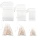 Coobey 300 Pieces Tea Filter Bags Disposable Drawstring Tea Filter Bags for Loose Leaf Tea or Flower Fruit Teas (Mixed Sizes)