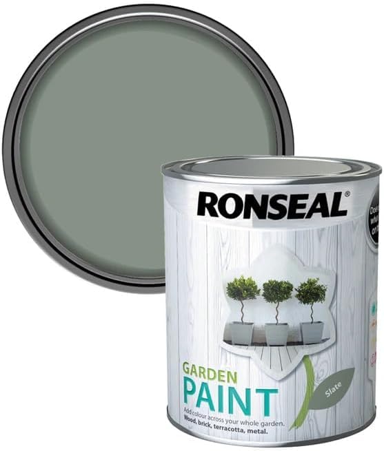DUAYRA Garden Paint 750ml | Quick Drying Long Lasting Matt Finish | Multi-Surface Exterior Paints | For Wood, Brickwork, Bench, Stone & Metal | Outdoor Garden Fence Sheds Protection | (Slate)