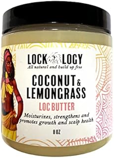 Loc Retwisting Butter & Moisturizer, Dread Wax For Dry Scalp and Dandruff: All Natural & NO Build Up Coconut Lemongrass Loc Maintenance Products