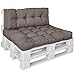 DILUMA | Palettenkissen Set Comfort 2-Teilig Taupe | 1x Sitzkissen 120x80 cm + 1x Rückenlehne 120x40 cm | Wasser- & Schmutzabweisender Bezug
