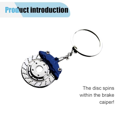 Image of JOYCOURT 5PCS Metal Car Parts Key Chain Set with Brake Rotor, Worm Wheel, Tire Rim, Spring, Manual Gear Shift Box Keychain (Style 2)