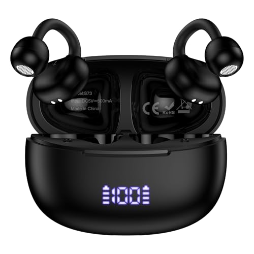 Auriculares inalámbricos abiertos para Samsung Galaxy S26 Ultra, S25, A17, A16, Bluetooth 5.4, con cancelación de ruido, con micrófono y pantalla LED, IPX7, impermeables, para entrenamiento deportivo