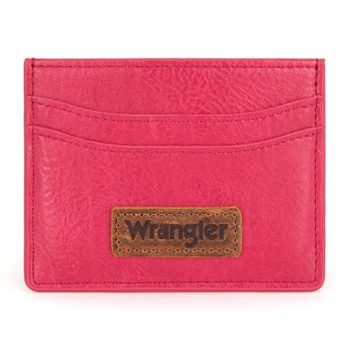 Image of Montana West X Wrangler Card Wallets for Women RFID Blocking Minimalist Pink Card Holder Womens Small Pocket Wallet