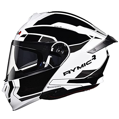 システムヘルメット フルフェイスヘルメット フリップアップヘルメット バイクヘルメット ダブルシールド メンズ レディース 通気 吸汗 日焼け止め サンバイザー 春夏秋冬 かっこいい ヘルメット Bicool ブラックホワイト L 1 の価格比較 Heim ハイム