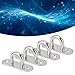 KANASI Oval Hooks, 304 Stainless Steel 8mm Eye Plate with Anti for Ceiling Rope and Wire Fixation in Industrial Hardware