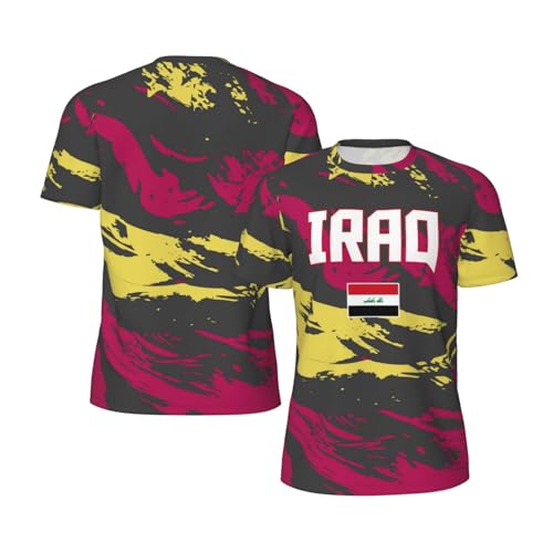 DABOYOZHZH Iraq Flag Cool Iraqans (90) Sports Jersey Mesh T-Shirt 3D Print for Running Cycling Soccer Tennis Fitness Climbing Shirts
