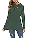 WEACZZY Womens Long Sleeve Shirts Button Cowl Neck Casual Loose Tunic Tops Blouse Dressy (Medium, 10 Green)