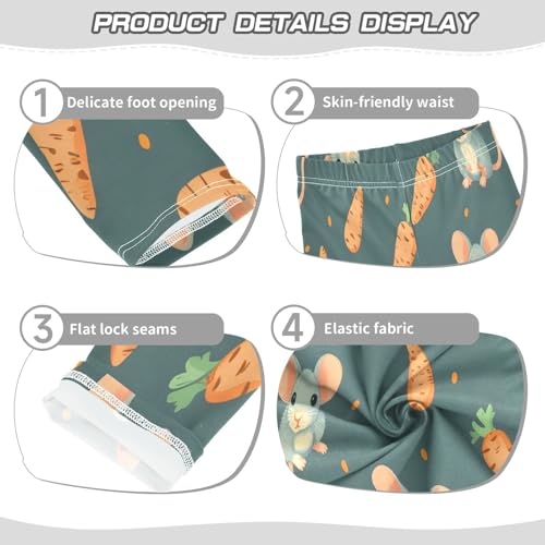 Toddler Girls Leggings Printed Yoga Pants Leggings Mouse Carrot for Kids3