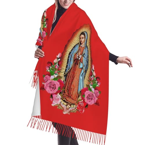 Virgin Mary Shawl Wrap for Women Virgen de Guadalupe Warm Blanket Scarf Gifts