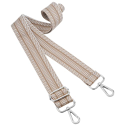 Image of Silvery Buckles Wide Shoulder Strap Adjustable Replacement Belt Crossbody Canvas Bag Handbag