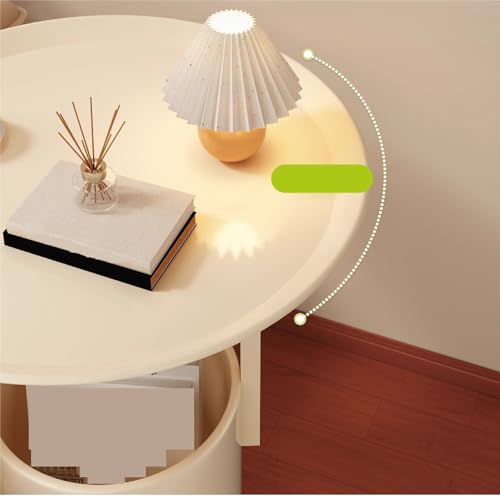 Mesa de centro móvil estilo crema con baldas y almacenamiento multifuncional 6
