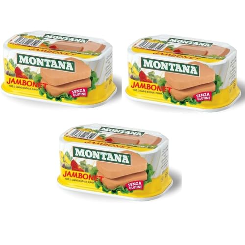 Montana Jambonet, Carne in Scatola di Suino e Bovino, 200gr,