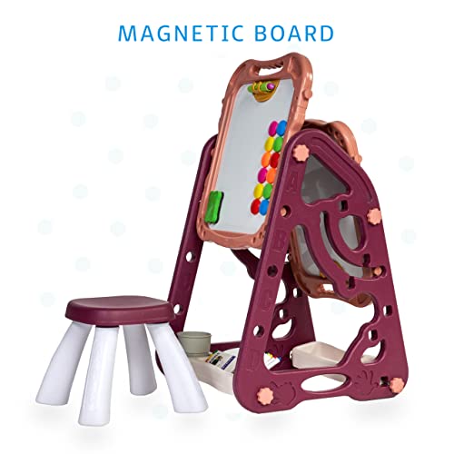 Art Easel For Kids - Magnetic Easel For Toddlers - Chalkboard Drawing Kids Art Easel - Toddler Easel For Boys & Girls Painting Drawing-Adjustable Standing Art Easel For Toddlers #TOP3