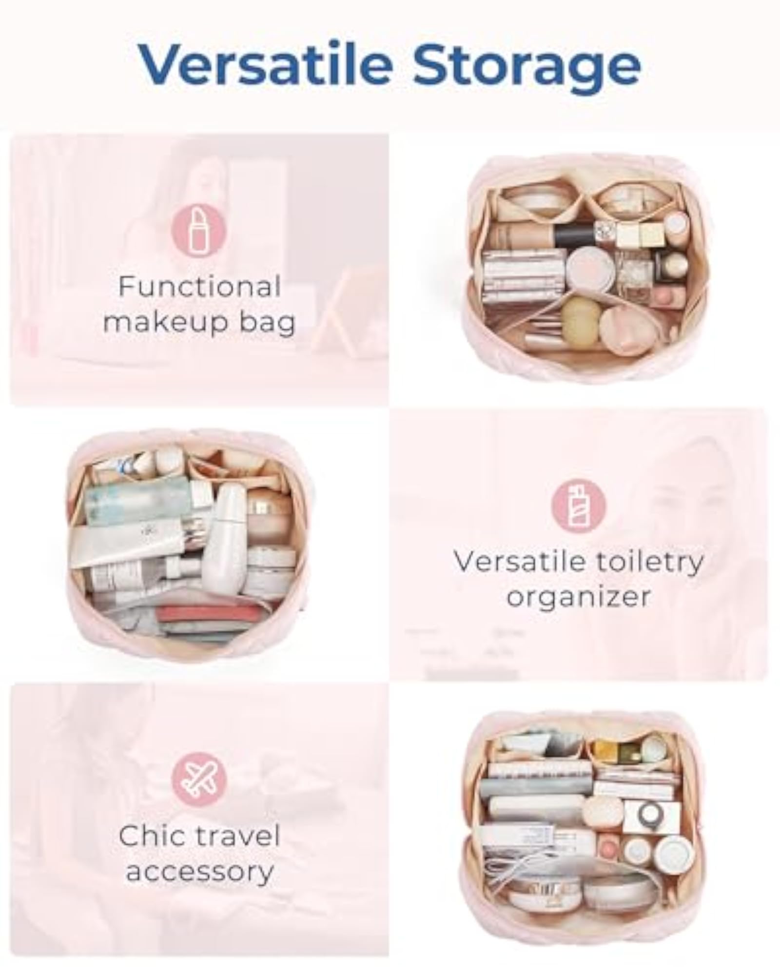 Puffy Padded Makeup Bag, Travel Organizer