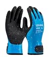 LANON Waterproof Winter Work Gloves, Double Latex Coated, Thermal Insulated Freezer Gloves for Cold Weather, Heavy Duty, Non-Slip Grip, Wrist Closure, Blue,L