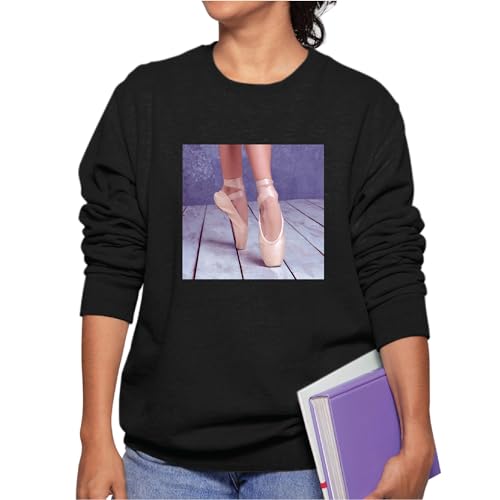 Ballet Pointe Shoes Gift Ideas for Ballerina Dance Enthusiasts Navy Black Muticolor Unisex Sweatshirt