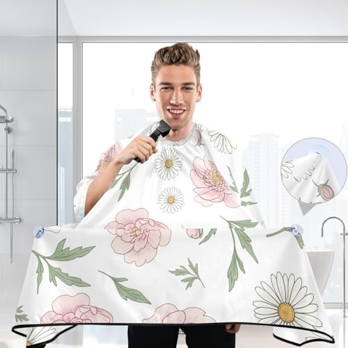 Capa profesional para corte de cabello Peonies, impermeable, con cierre ajustable de broche, para peluquería y barbería miniatura 6