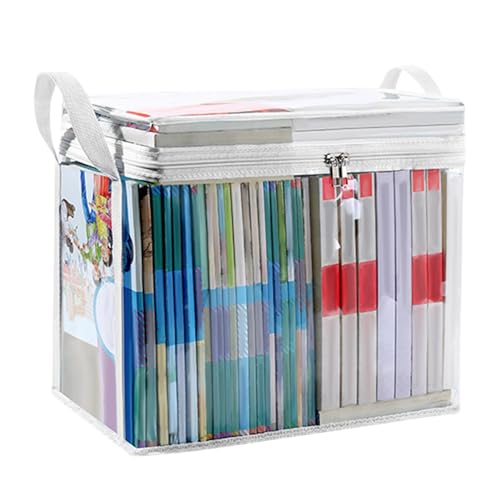 Sacchetti trasparenti con cerniera, borsa organizer con manico, sacchetti trasparenti con cerniera e manico, borse di stoccaggio di grandi dimensioni per organizzare coperte vestiti libr