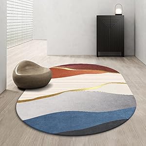 Tappeti Design Ovale Tapijten Voor Woonkamer Vloerkleed 150x180cm Nordic Zwart Grijs Verguld, voor Woonkamer Speelkamer Slaapkamer Bal Baby Baby Kruipen