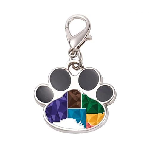 DIYthinker?Australia Map Territory State Colorful Pet Tag Keychain Dog Cat ID