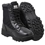 Mens MIG side zip & lace up Army Tactical Combat Boots (Black, UK8)
