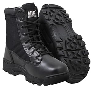 Mens MIG Side Zip & Lace Up Army Tactical Combat Boots For Work, Security, Cadet, Police, Military.
