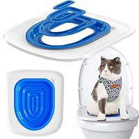 SUQ Katzen Toiletten Trainings Kit, Wiederverwendbar, Trainingssystem zum eingewöhnen Ihrer Katze an das WC, Universelles Katzen Toiletten Trainings System, Haustier Trainer mit Starker Tragfähigkeit
