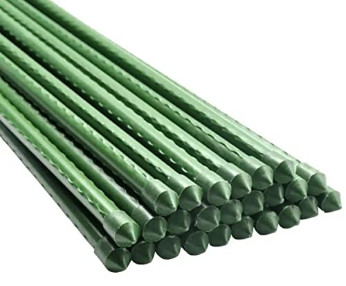 10 Pezzi Supporto Per Piante 150cm Ø11mm, Canne In Acciaio Plastificato, Bastone Orti, Colore Verde, Tanti Misure (1,1X150cm)