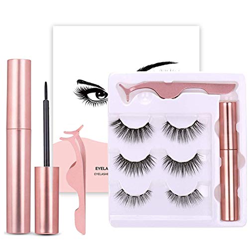 VerBeauty Magnetic Eyeliner and Magnetic Eyelashes,Waterproof Magnetic Eyeliner Set,Eyelashes With Natural Look,Easy to Wear,With Reusable Lashes (3 Styles)