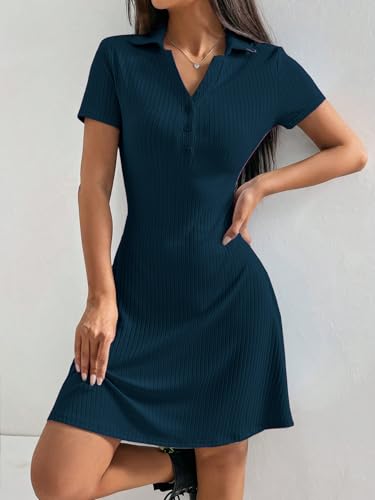Image of TOPLOT Women's Western Dresses | Knee Length Dress | Stylish Design Fit | One Piece Bodycone | Trendy Look Styling | Easy Movement | Perfect for Casual, Outings (5237)