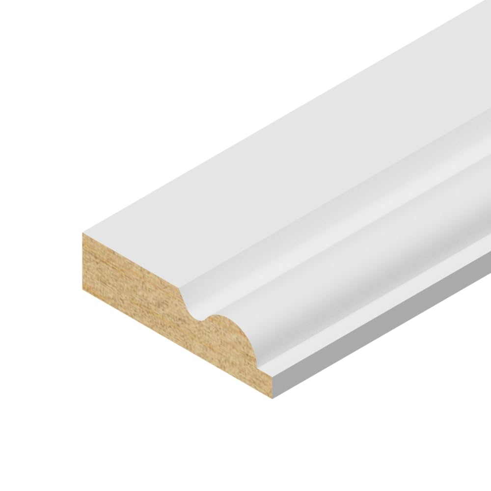 Torus Architrave White Primed Pine Door Mouldings Moulds (9, 210cm)