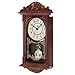 Clockswise Vintage Grandfather-Style Wall Clock with Wood-Effect Plastic Pendulum Battery-Operated for Home Decor Living Room Home Office Kitchen or Dining Room (Brown, 16 Inch)