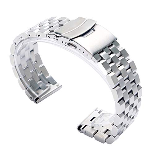 Bracelet de sécurité en acier inoxydable 22/20mm remplacement de montre silver black