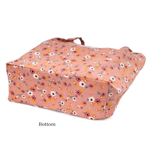 Image of TOPASION Cute Corduroy Tote Bag Canvas Shoulder Handbags for Women Travel Shopping