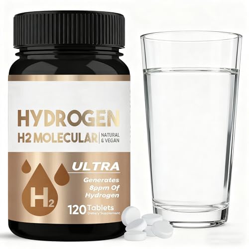 Hydrogen Water Tablets, Molecular Hydrogen Supplement for Cognitive Function & Energy, Create Water with Refreshing Hydration (120 Tablets)