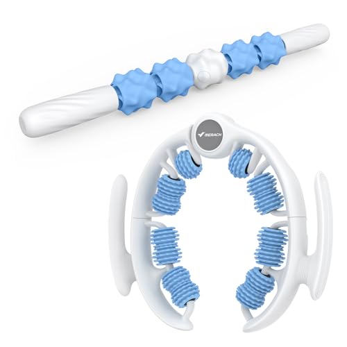 MERACH Cellulite Massage Tool with Push Pull Roller, Lymphatic Drainage Massager, Leg Massager with Detachable Handles, Exercise Equipment for Thighs & Legs & Buttocks, Gift for Women