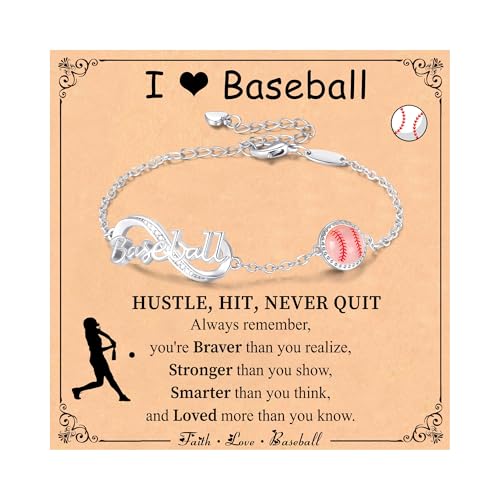 Image of Softball /Volleyball /Soccer /Basketball Bracelet for Girls Teen Women,14K Gold Plated Infinity Charm Link Bracelet Sports Accessories Jewelry Gifts for Lovers Players Team Coach