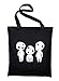 Styletex23 Kodama Baumgeist Geist Fan Jutebeutel Baumwolltasche, schwarz