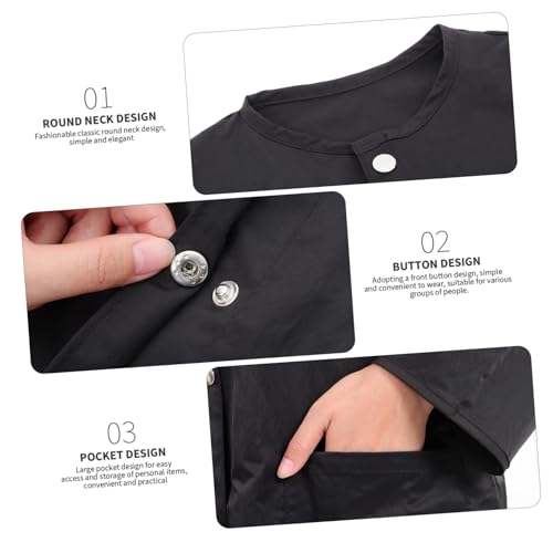 Uniforme de trabajo cómodo negro para peluquería y estética diaria 4