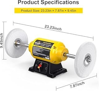 3/4HP Bench Buffer Polisher 4.8A, 8 inch Jewelry Buffer Polisher Machine, 3600 RPM Powerful Bench Polisher with Dual cotton Wheels for Jewelry, Metal, Wood, Jade, Knife, Plastic