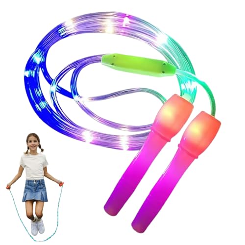 Holdes Cuerda Para Saltar | Comba LED Multicolor Iluminada | Longitud Ajustable, Antideslizante para Niños y Adultos en Interior y Exterior