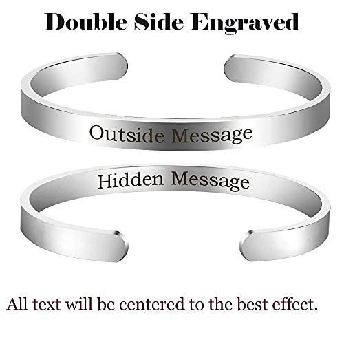 Enni Of York Mantra Bracelet Custom Bracelets Inspirational Bangle Gold/Silver Plated Bangle Jewelry For Teen/Girls/Women/Men Gift Keep Going Stainless Steel Engraved Personalized Engraved Gift #TOP4