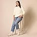 Amazon Essentials Women's 100% Cotton Crewneck Cable Sweater, Ivory, XX-Large