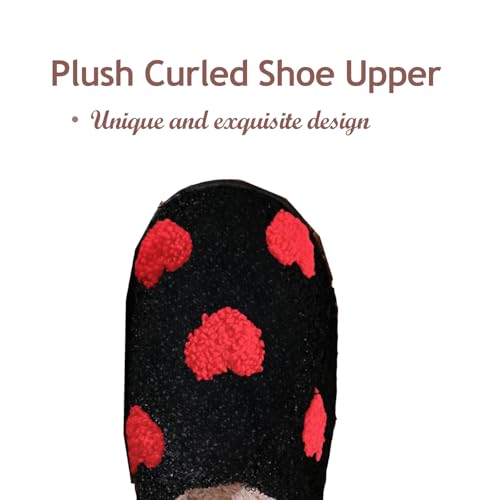 Women Men Home Slippers Romantic Valentine's Day Couple Love Pattern Fluzzy Plush Warm Slippers Anti Slip House Slippers Indoor Shoes2